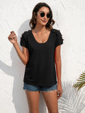 Spliced Lace Cold-Shoulder Top • More Colors