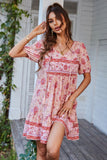 Tie Neck Short Sleeve Dress • More Colors