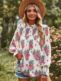 Floral Smocked Lantern Sleeve Blouse • More Colors