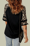 Leopard Contrast Ruffled Top • More Colors