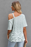 Leopard Asymmetrical Neck Cold-Shoulder Top • More Colors