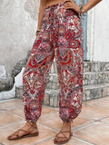 Paisley Print Smocked High-Waist Pants • More Colors