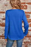 Ruched Square Neck Long Sleeve T-Shirt • More Colors