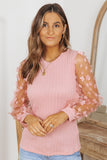 Textured Applique Long Sleeve Blouse • More Colors