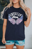 AMERICAN WOMAN Graphic Round Neck Tee