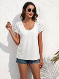 Spliced Lace Cold-Shoulder Top • More Colors