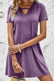 Short Sleeve V-Neck Mini Dress • More Colors