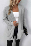 Rib-Knit Open Front Pocketed Cardigan • More Colors