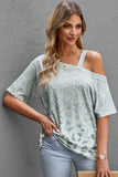 Leopard Asymmetrical Neck Cold-Shoulder Top • More Colors