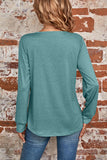 Ruched Square Neck Long Sleeve T-Shirt • More Colors