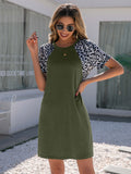 Leopard Print Round Neck Dress • More Colors