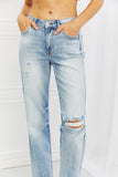 Judy Blue Natalie Distressed Straight Leg Jeans