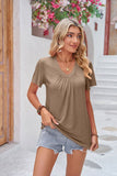 Ruched V-Neck Short Sleeve Tee • More Colors