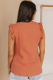 Ruffle Shoulder V-Neck Top • More Colors