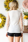 Textured Applique Long Sleeve Blouse • More Colors