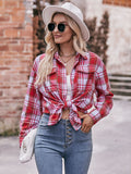 Plaid Dropped Shoulder Longline Shirt • More Colors