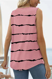 Printed Square Neck Curved Hem Tank • More Colors