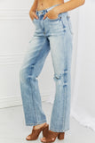 Judy Blue Natalie Distressed Straight Leg Jeans