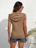 Half-Zip Short Sleeve Hooded Top • More Colors
