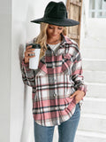 Meet You Outside Plaid Button Down Curved Hem Shacket • More Colors