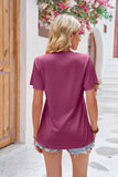 Ruched V-Neck Short Sleeve Tee • More Colors