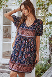 Tie Neck Short Sleeve Dress • More Colors