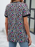 Leopard Round Neck Short Sleeve Tee Shirt • More Colors