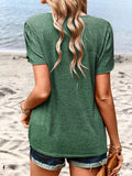 Contrast V-Neck Petal Sleeve Top • More Colors