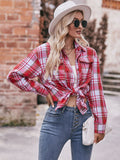 Plaid Dropped Shoulder Longline Shirt • More Colors