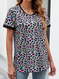 Leopard Round Neck Short Sleeve Tee Shirt • More Colors
