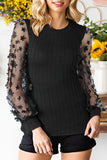 Textured Applique Long Sleeve Blouse • More Colors