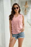 Lace Scalloped Keyhole V-Neck Tank • More Colors
