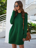Round Neck Long Sleeve Tunic/Dress with Pockets • More Colors