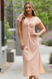 Culture Code Striped Twisted Detail Maxi Dress in Light Tomato