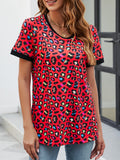 Leopard Round Neck Short Sleeve Tee Shirt • More Colors