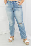 Judy Blue Natalie Distressed Straight Leg Jeans