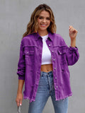 Relaxed Fit Distressed Denim Jacket • More Colors