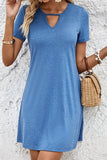 Short Sleeve V-Neck Mini Dress • More Colors