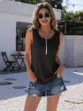 Half-Zip Round Neck Tank • More Colors
