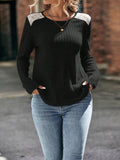 Round Neck Ribbed Long Sleeve T-Shirt • More Colors