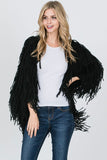 Fab Fringe Cardigan - Black