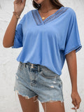 V-Neck Short Sleeve Blouse • More Colors
