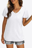 V-Neck Flutter Sleeve Tee Shirt • More Colors