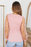 Textured Applique Long Sleeve Blouse • More Colors