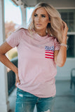 Striped US Flag Crewneck Tee