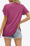 V-Neck Flutter Sleeve Tee Shirt • More Colors