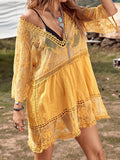 Lace Detail Plunge Cover-Up Dress • More Colors