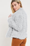 Drape Front Faux Fur Jacket