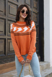 Ribbed Round Neck Long Sleeve Pullover Sweater • More Colors