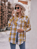 Plaid Dropped Shoulder Longline Shirt • More Colors